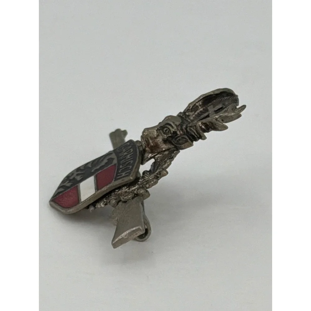 Vintage Garmisch Saint Hubertus‎ Stag Hat Pin Rifle Enamel Crest Alpine Brooch
